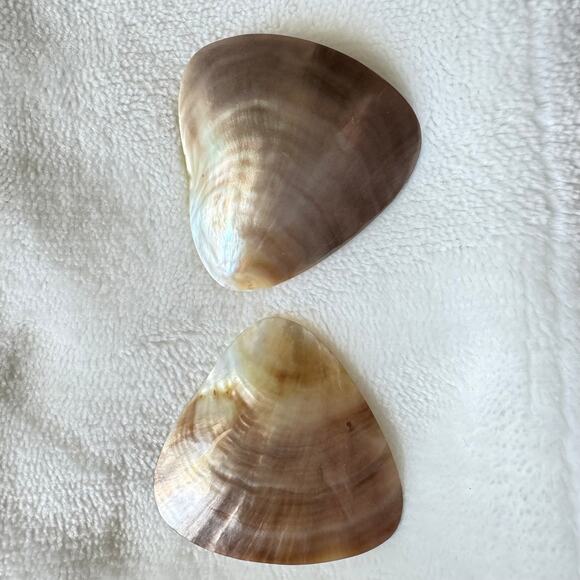 Pair of Vintage 1980s Sea Shell Clip On Earrings with Stretchy Bracelet - Picture 9 of 10